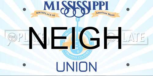 NEIGH Mississippi License Plate