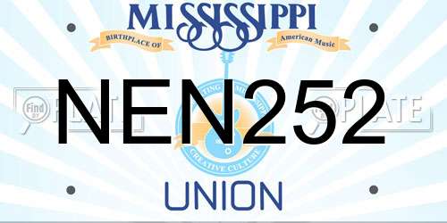 NEN252 Mississippi License Plate
