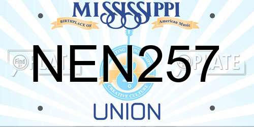 NEN257 Mississippi License Plate