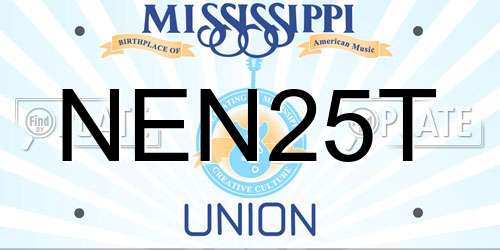 NEN25T Mississippi License Plate