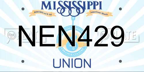 NEN429 Mississippi License Plate