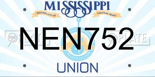 NEN752 Mississippi License Plate