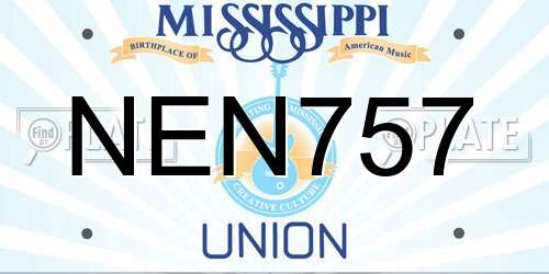 NEN757 Mississippi License Plate