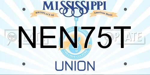 NEN75T Mississippi License Plate
