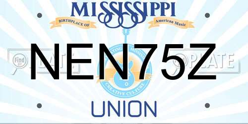 NEN75Z Mississippi License Plate