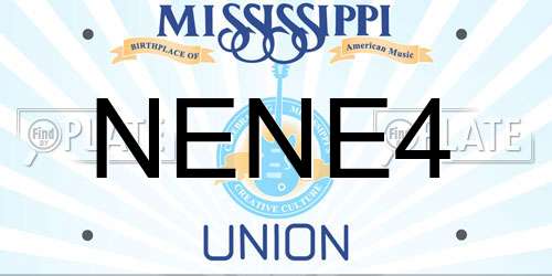 NENE4 Mississippi License Plate