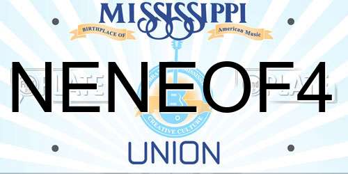 NENEOF4 Mississippi License Plate