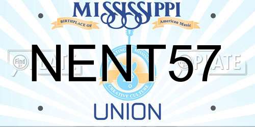 NENT57 Mississippi License Plate