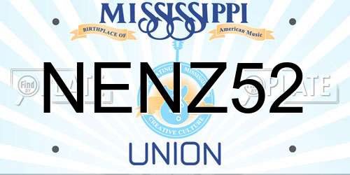 NENZ52 Mississippi License Plate