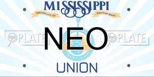 NEO Mississippi License Plate
