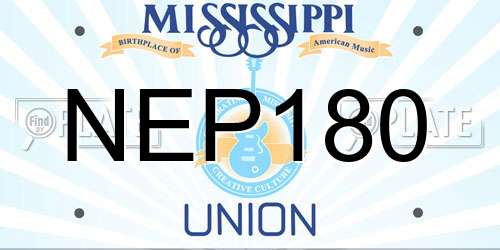 NEP180 Mississippi License Plate