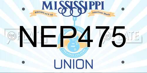 NEP475 Mississippi License Plate