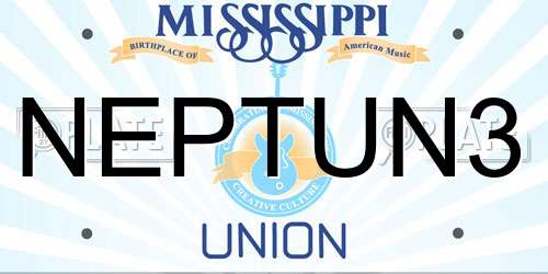 NEPTUN3 Mississippi License Plate