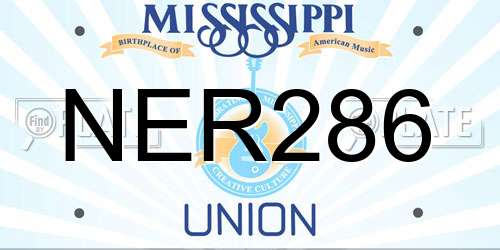 NER286 Mississippi License Plate