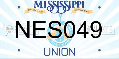 NES049 Mississippi License Plate