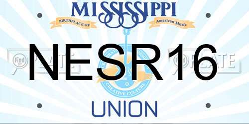 NESR16 Mississippi License Plate