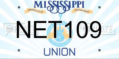 NET109 Mississippi License Plate