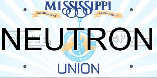 NEUTRON Mississippi License Plate