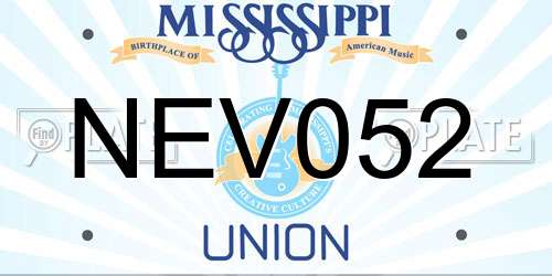 NEV052 Mississippi License Plate