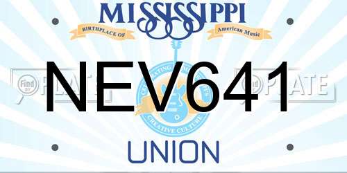 NEV641 Mississippi License Plate