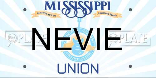 NEVIE Mississippi License Plate