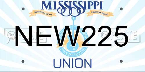 NEW225 Mississippi License Plate
