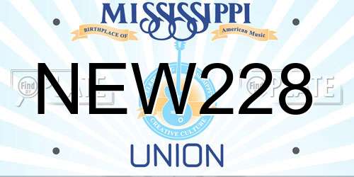 NEW228 Mississippi License Plate