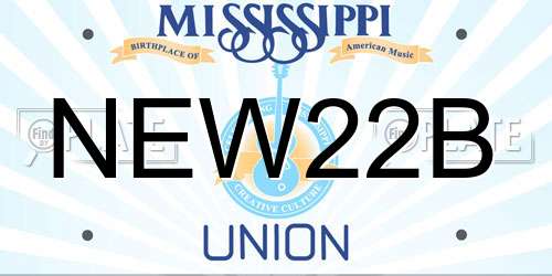 NEW22B Mississippi License Plate