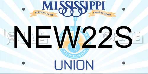NEW22S Mississippi License Plate