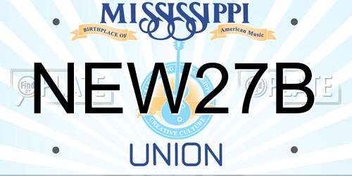 NEW27B Mississippi License Plate