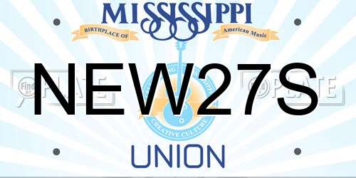 NEW27S Mississippi License Plate