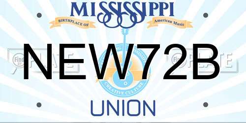 NEW72B Mississippi License Plate