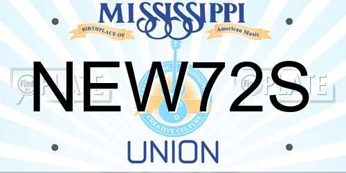 NEW72S Mississippi License Plate