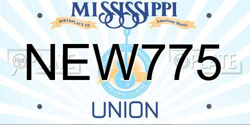 NEW775 Mississippi License Plate