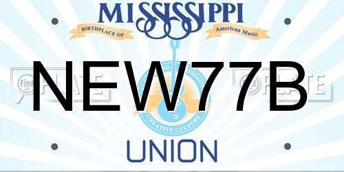 NEW77B Mississippi License Plate