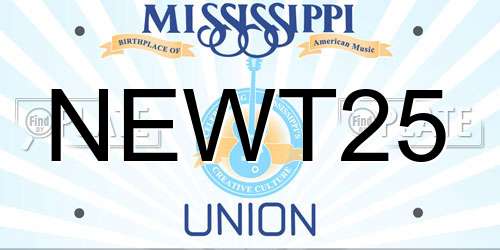NEWT25 Mississippi License Plate