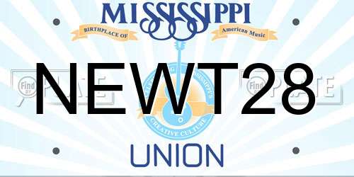NEWT28 Mississippi License Plate