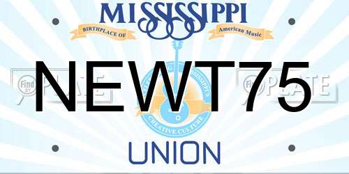 NEWT75 Mississippi License Plate
