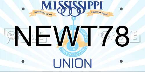 NEWT78 Mississippi License Plate