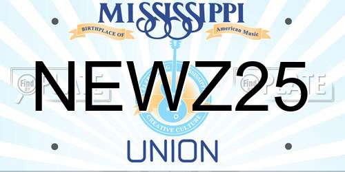 NEWZ25 Mississippi License Plate