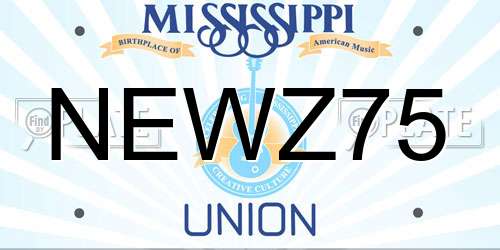 NEWZ75 Mississippi License Plate