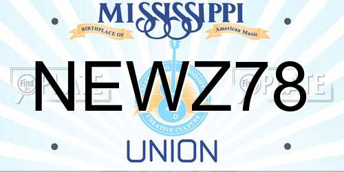 NEWZ78 Mississippi License Plate