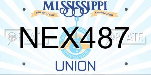 NEX487 Mississippi License Plate