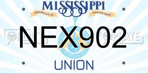 NEX902 Mississippi License Plate