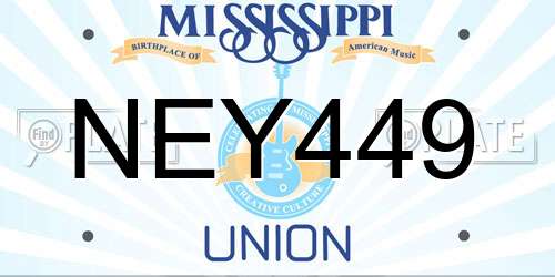 NEY449 Mississippi License Plate