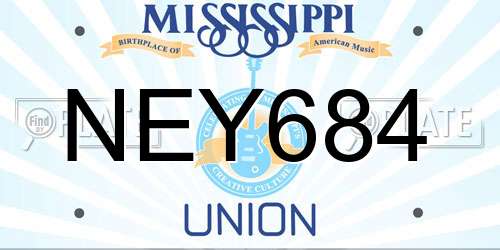 NEY684 Mississippi License Plate