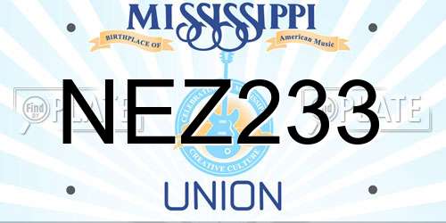 NEZ233 Mississippi License Plate