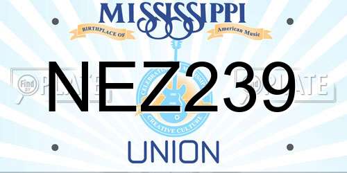 NEZ239 Mississippi License Plate