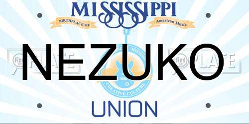 NEZUKO Mississippi License Plate