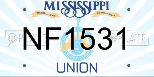 NF1531 Mississippi License Plate